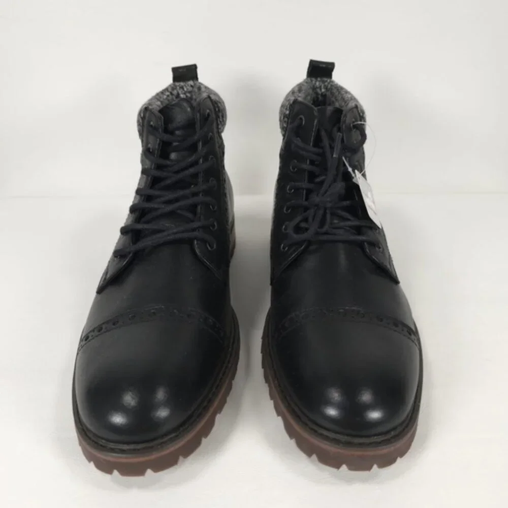 NWOB LA MILANO THOMAS GENUINE LEATHER Cap Toe Lace Up Casual Oxford Boots B51573
